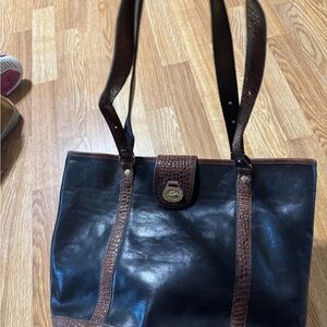 Brahmin Black and Brown Leather Bag